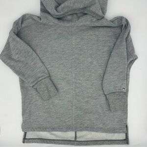 HOMAGE HUSTLE Women's Over Sized Mock Neck Pullover Hoodie Gray Small